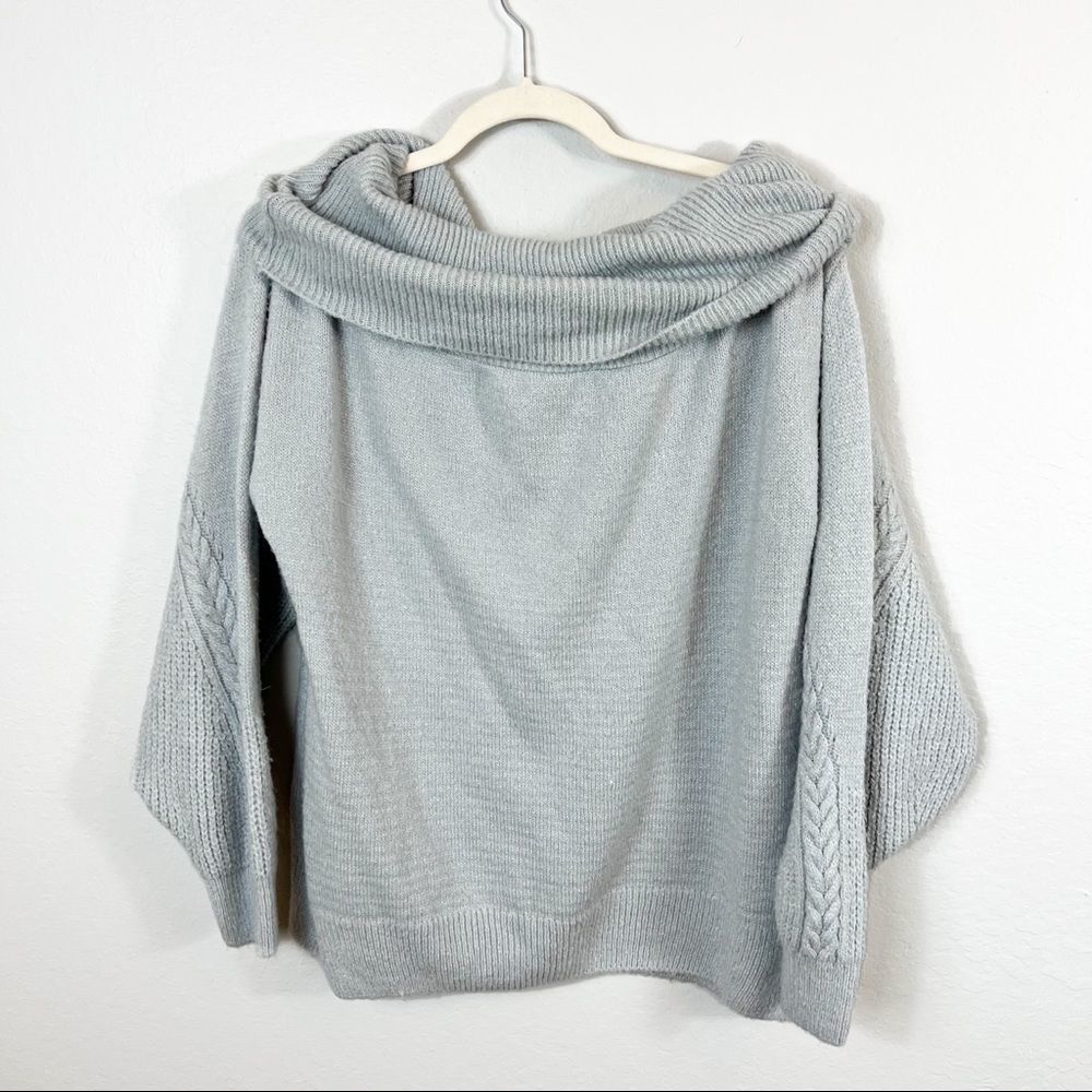 TOP SHOP Grey Boatneck / Chunky Knit Sweater Size 10